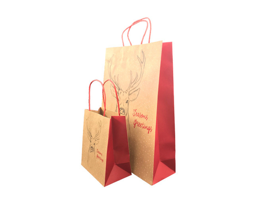 Good price 포장하는 생물 분해성 호화스러운 크리스마스, 갈색 포장지 크리스마스 선물 부대 온라인으로