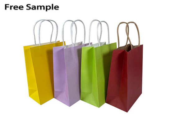 Good price 15*8*21cm 250gsm CMYK 크라프트 지 쇼핑 가방 휘어진 핸들 온라인으로